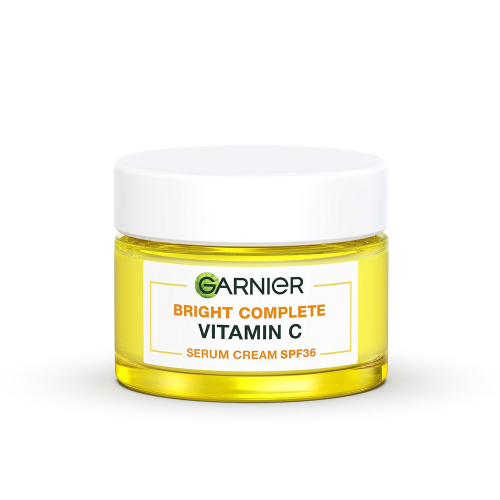 GARNIER Bright Complete Vitamin C Brightening Serum Day Cream Krim Mencerahkan SPF 36 PA +++ 50 ml Moisturizer Tone Up Glowing Skincare - Krim Siang pelembab wajah pemutih wajah