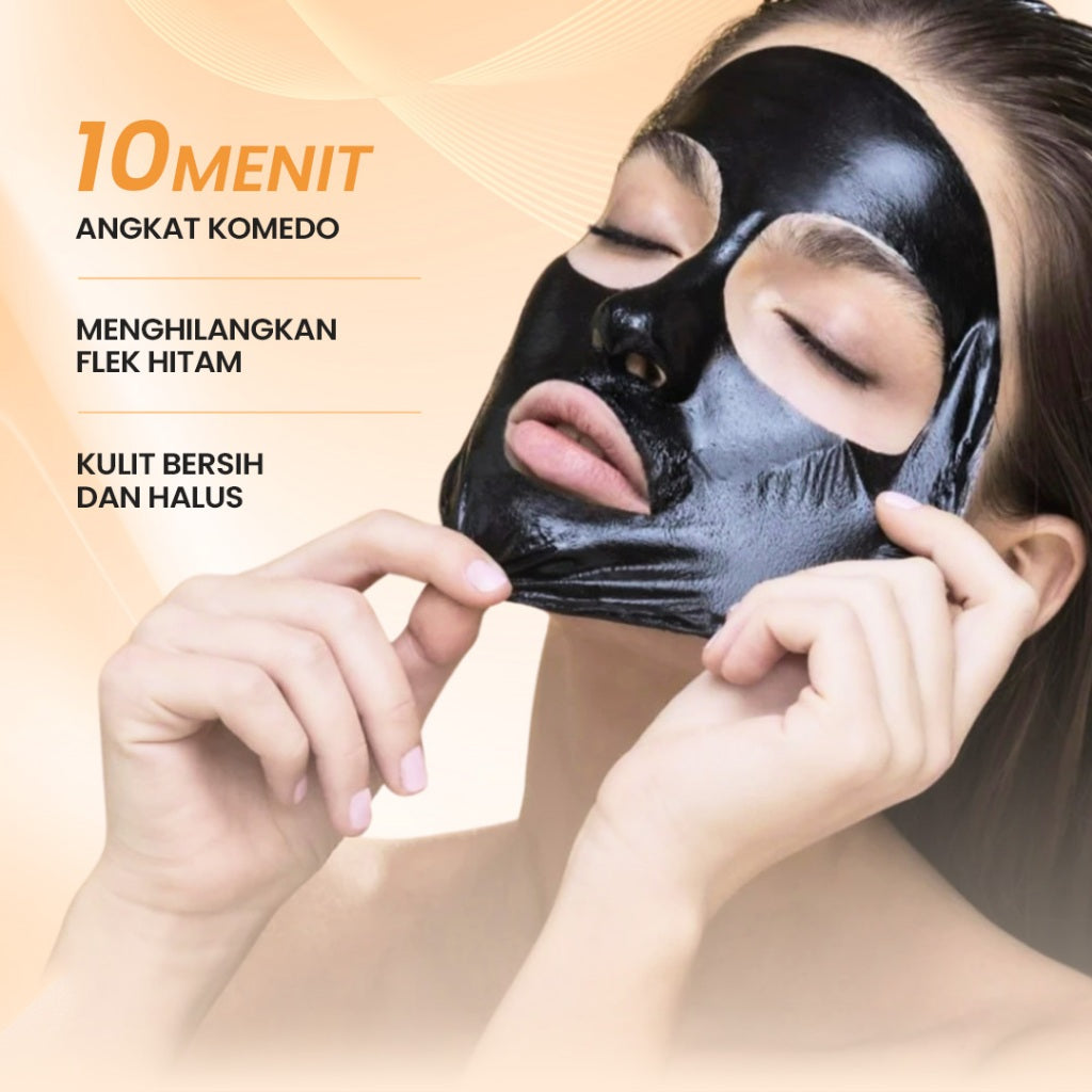 Hanasui Naturgo Black Peel Off Mask Tube - Masker Hitam Angkat Komedo & Sel Kulit Mati Bersih, Halus & Mencerahkan