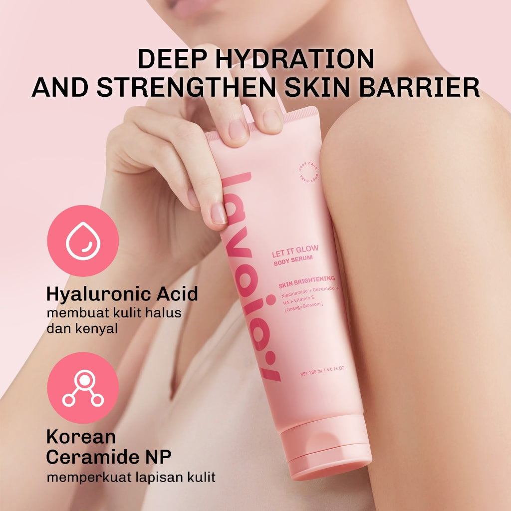 Lavojoy Let It Glow Summertrain Body Serum Skin Brightening Upgraded Version | Body Lotion Untuk Mencerahkan Dan Melembabkan Kulit Dengan Niacinamide + Ceramide + Vitamin E