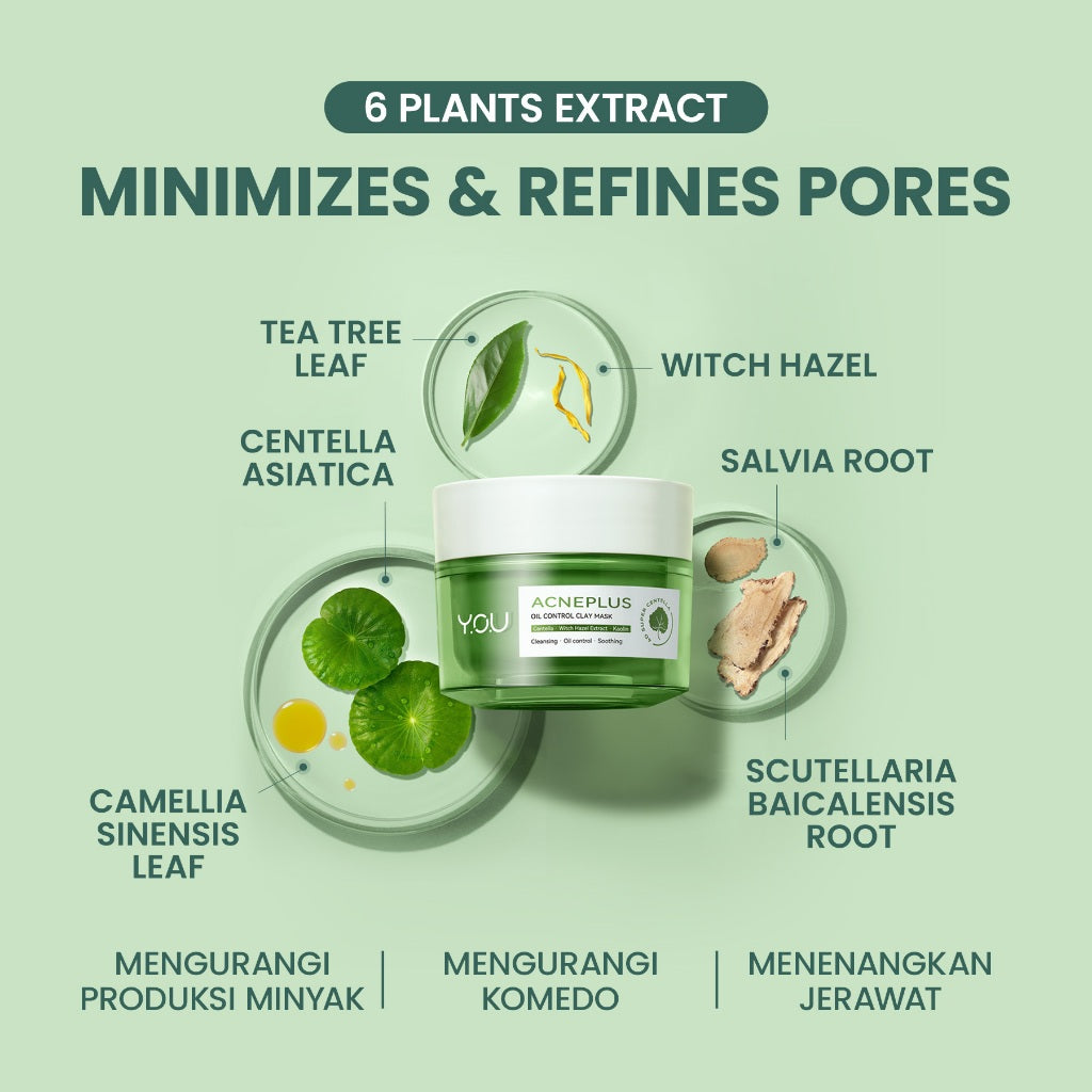 YOU AcnePlus Oil Control Clay Mask Masker Jerawat Masker Komedo Kulit Berminyak Bebas Jerawat