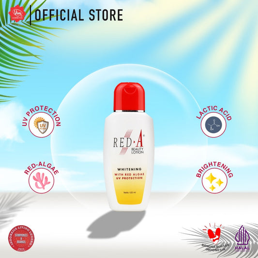 Red-A Beauty Lotion with Red Algae, UV Filter & AHA (WHITENING Hand & Body Lotion) - 125 ml