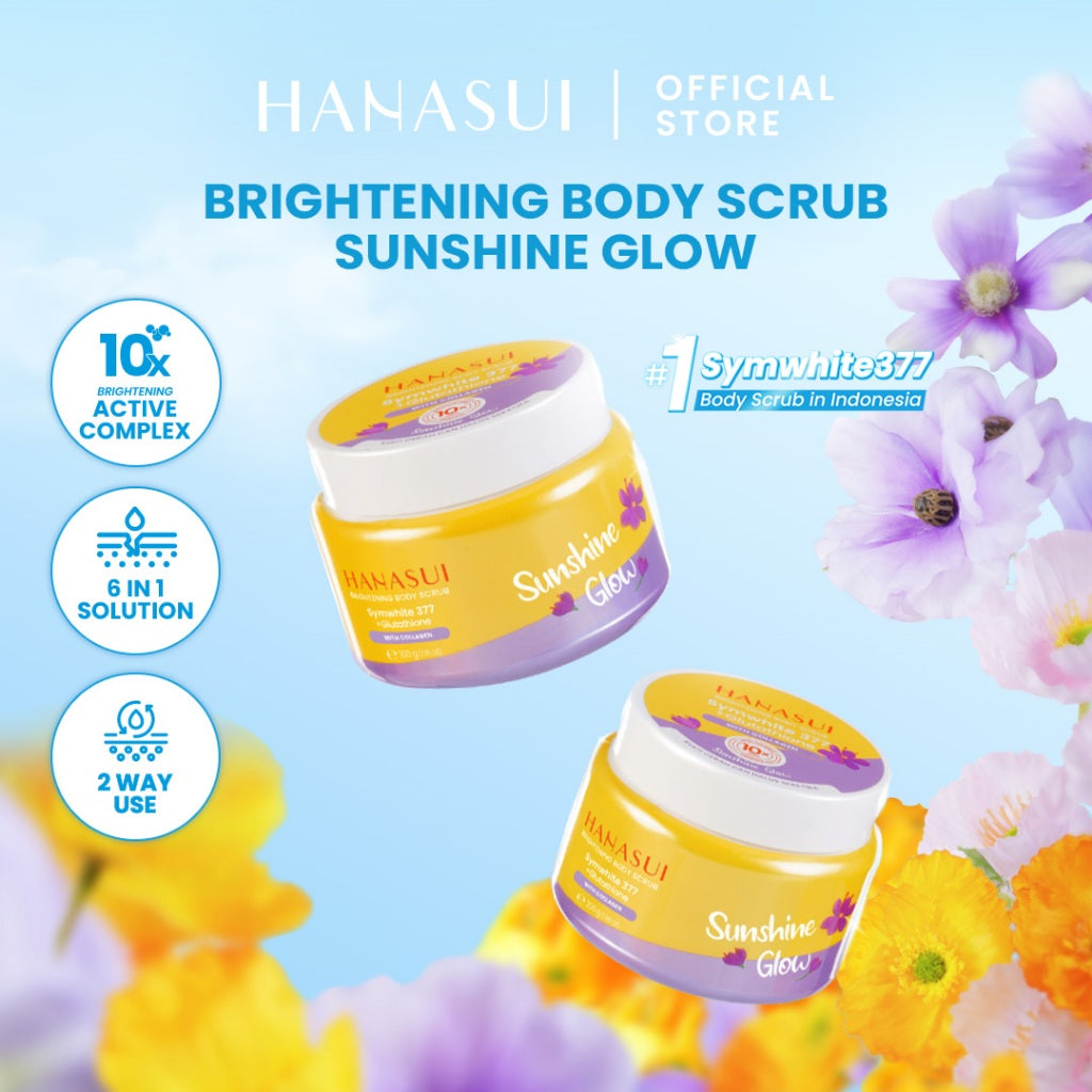 [Scrub] Hanasui Brightening Body Scrub - Mengangkat Sel Kulit Mati Halus Sehat Cerah Symwhite 377 Glutathione Niacinamide Ceramide