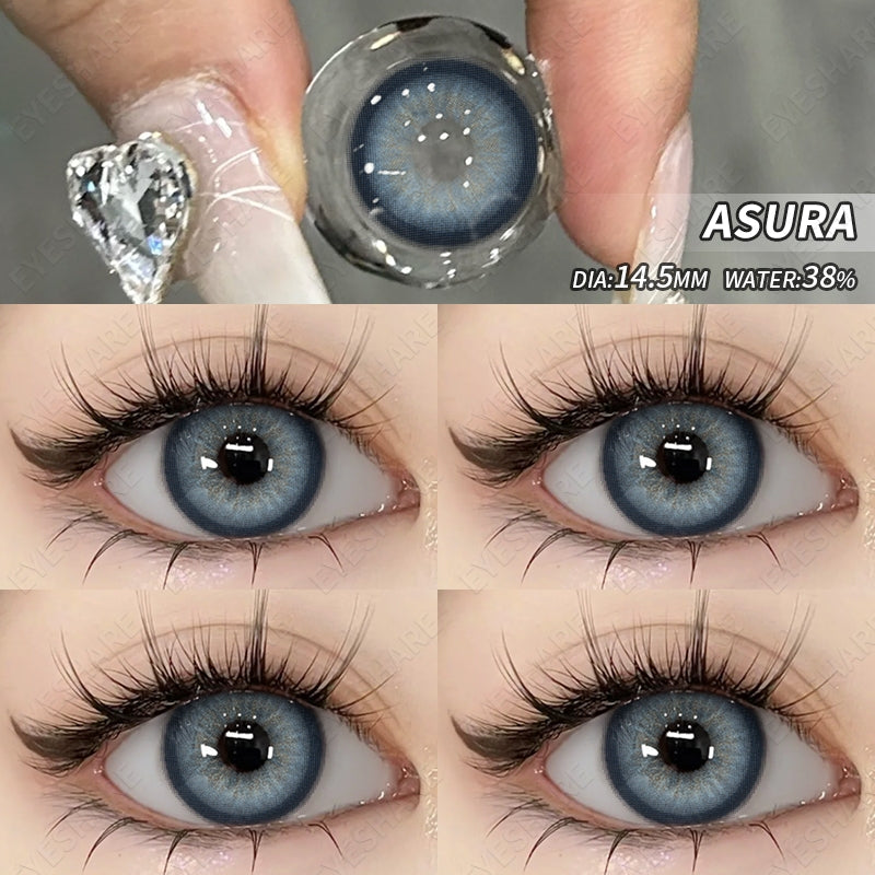 Eyeshare Softlens Blue Big Eyes 14.5mm 14.2mm 1Pasang Soft Lensa Kontak Soflen Blue
