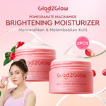 Glad2Glow Pomegranate Niacinamide Brightening Moisturizer Mencerahkan Pemutih Kulit Gel Pelembab Bercahaya Krim Siang dan Malam Perawatan Kulit Ekstrak Delima Asam Lemak Asam Delima Pelembab Esensi Wajah Perawatan Kulit  Pembersih  g2glow official store