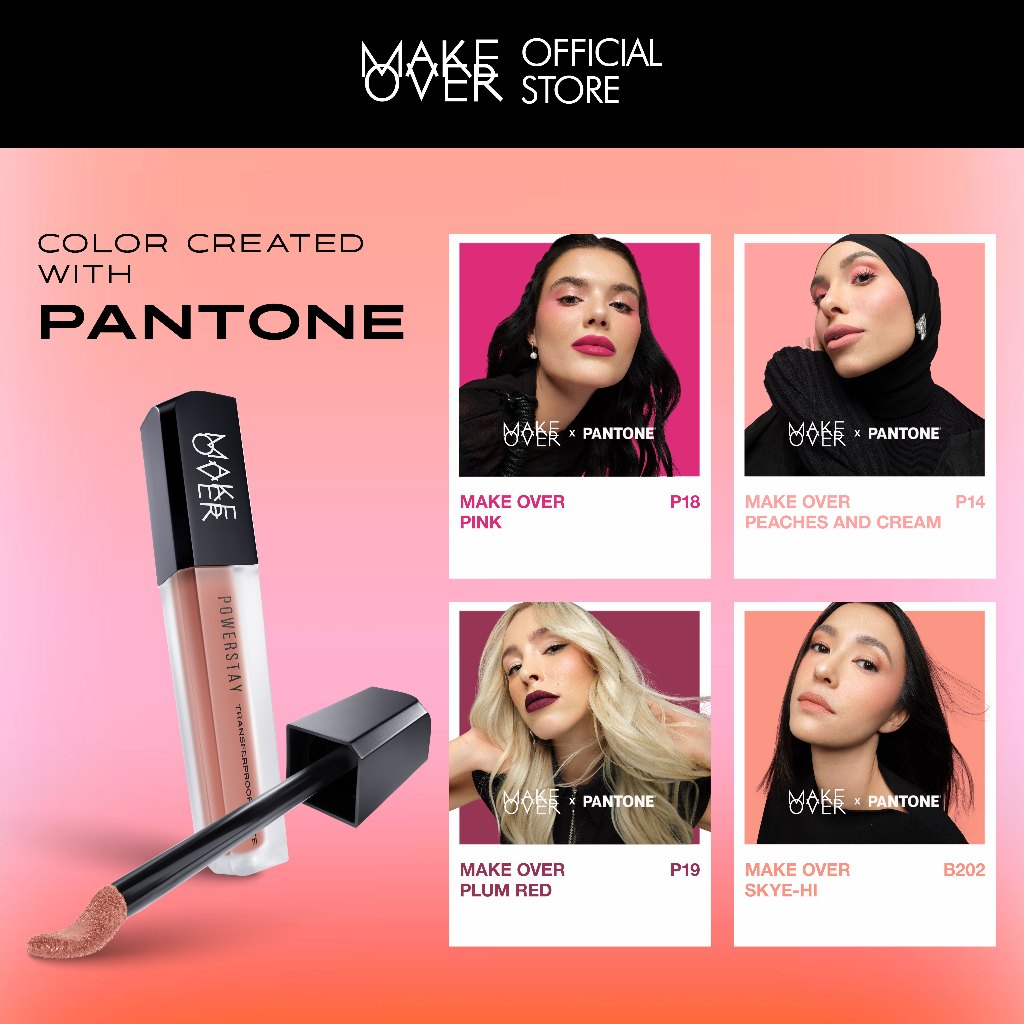[SPECIAL MASTERSHADE] MAKE OVER Powerstay Transferproof Matte Lip Cream - Lipcream x PANTONE Tahan Lama 14 Jam Lip Cream Tidak Kering Ringan Kissproof Ombre Lips Color Nude Lipstick Matte 14H Make Up Long Lasting Somethin Time Less Stain w Maybe Euphoria