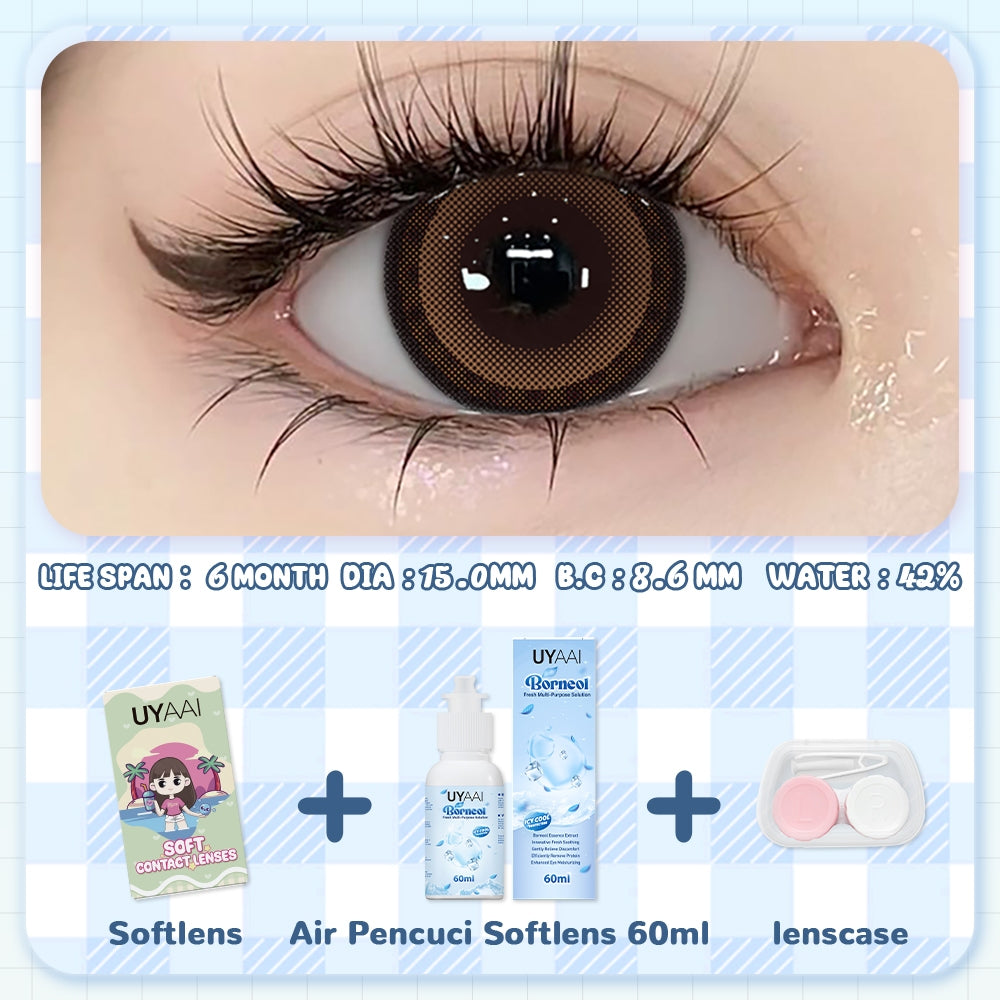[COD] Colorvista Softlens 3 Item Paket kombinasi (1* Softlens +Air Pencuci Softlens 120ml+lenscase)