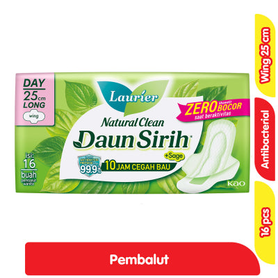 Laurier Daun Sirih Pembalut Wanita Wing 25 cm 16 pcs