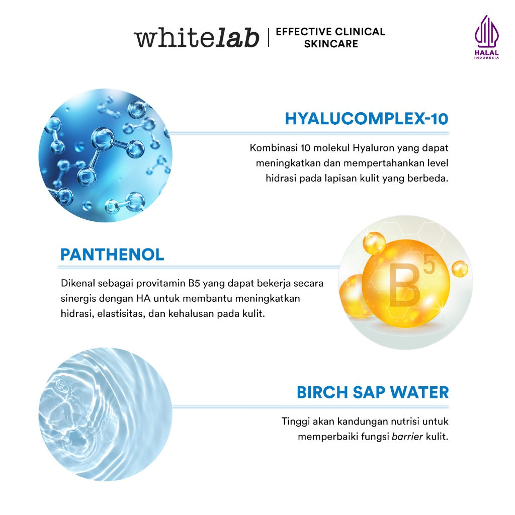 [BUY 1 GET 1] Whitelab Hydrating Essence Toner - Toner untuk Kulit Terhidrasi, Lembap, Kenyal dengan Hyaluronic & Panthenol [BPOM]