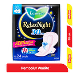 Laurier Relax Night Pembalut Wanita Wing Malam 30 cm 16 pcs / 8 Pcs / 24 pcs