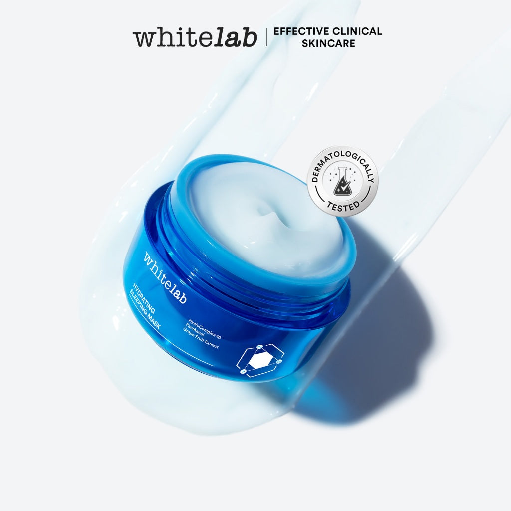 Whitelab Hydrating Sleeping Mask - Pelembap Malam untuk Kulit Lembap, Kenyal, Terhidrasi Maksimal dengan Hyaluronic, Panthenol & Grape Fruit Extract [BPOM]
