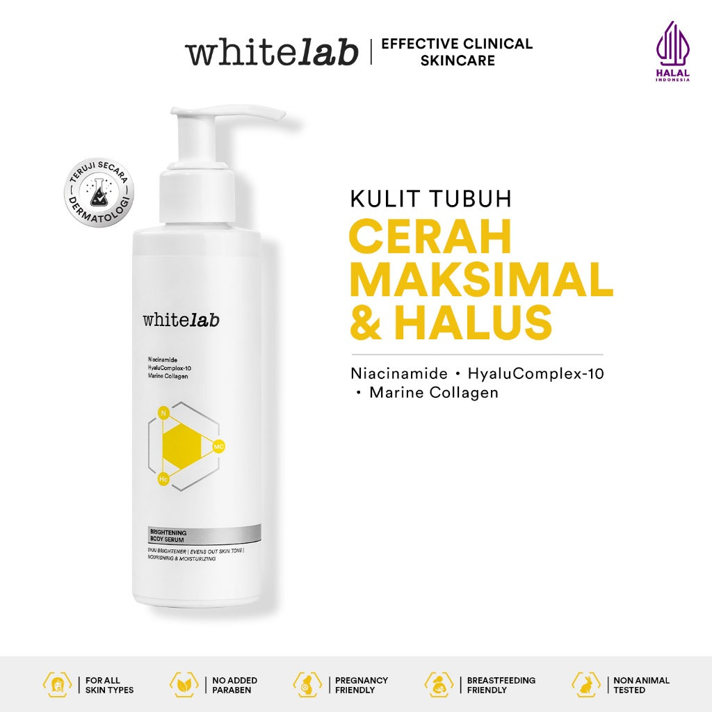 Whitelab Brightening Body Serum + Underarm - Pencerah Kulit Badan, Ketiak, Selangkangan dan Lipatan Tubuh dengan Niacinamide & Collagen [BPOM]