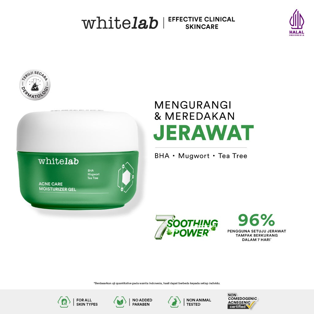 Whitelab 4 pcs Paket Acne - Facial Wash, Toner, Serum, Moisturizer Paket Skincare