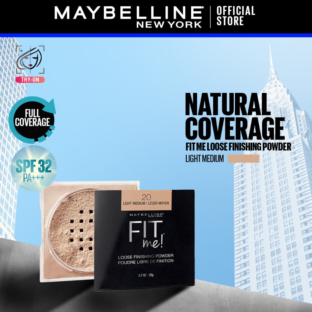 MAYBELLINE OFFICIAL Fit Me Loose Finishing Powder - 20gr (Bedak Tabur Matte Untuk Hasil Natural)