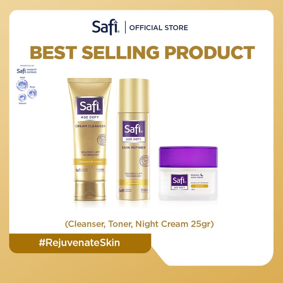 SAFI - AgeDefy - Night Essential Set (Cleanser, Toner, Night Cream 25gr)