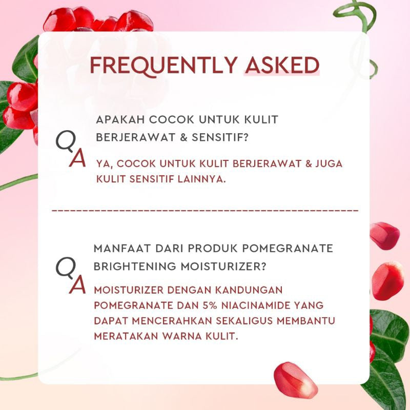 Glad2Glow G2G Pomegranate 5% Niacinamide Brightening Moisturizer Pink 30g Pelembab Wajah
