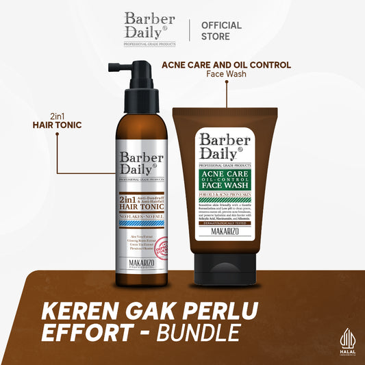 Makarizo Barber Daily Alpha Boost Pack - Hair Tonic + Face Wash