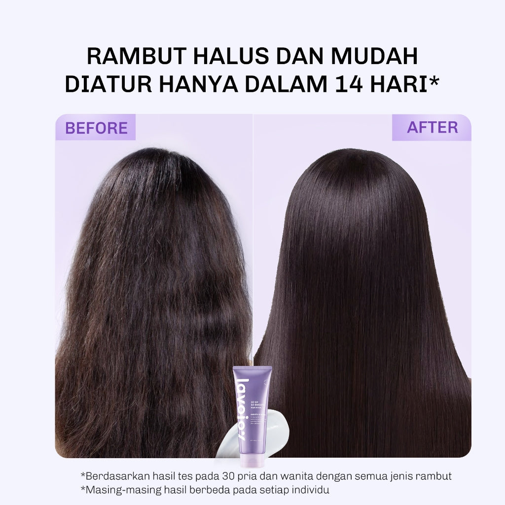Lavojoy So So So Smooth Hair Mask 180gr | Masker Rambut Lembut Anti Kusut Frizzy | Masker Rambut Berkilau | Masker Rambut Kering | Repair Hair Mask with Hyaluronic Acid + Triple Seed Oil + Australian Manuka Honey