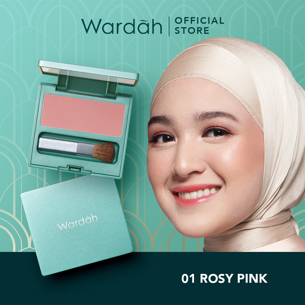 WARDAH Exclusive Blush On - Warna Intense dan Tahan Lama - Tekstur Smooth Silky Mudah Digunakan - Hasil Natural dan Berkilau - Tersedia dalam 2 Warna - Makeup