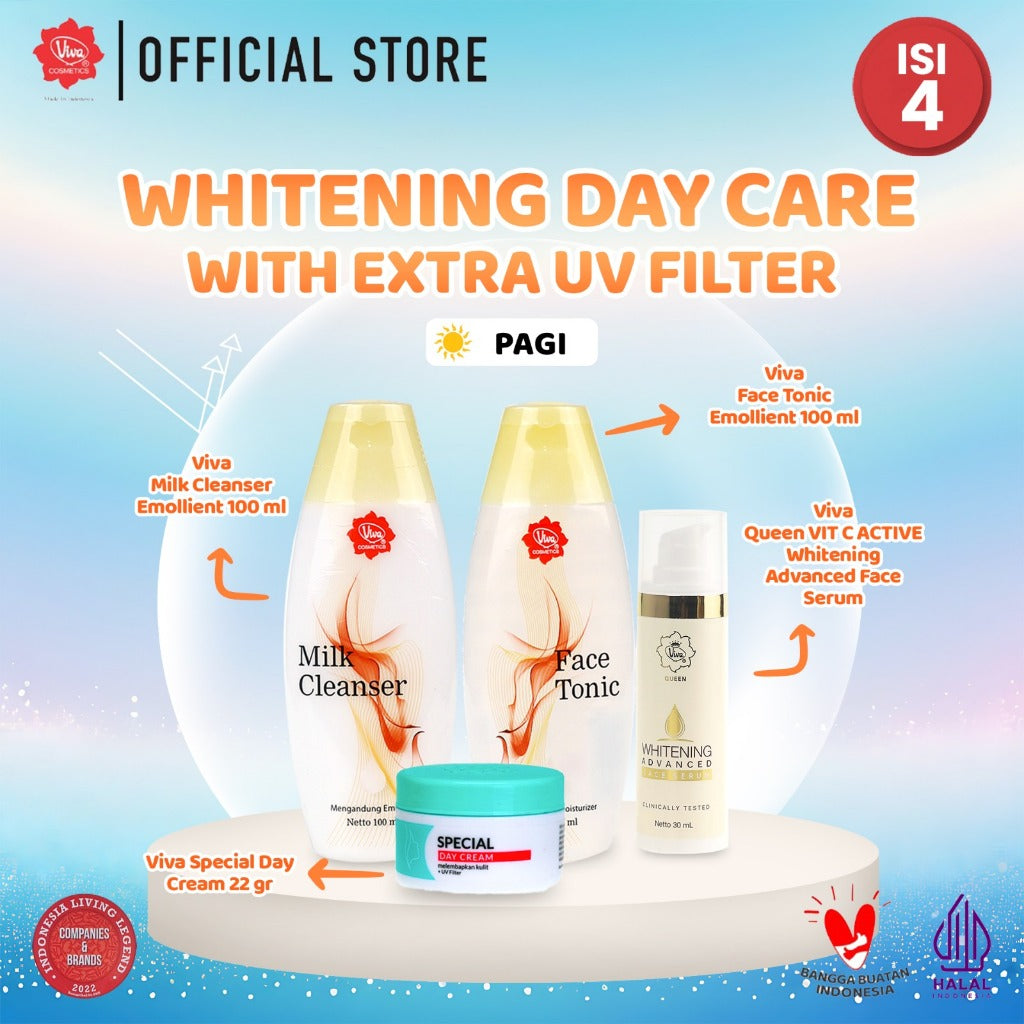 [PROMO] Paket Whitening VIT C ACTIVE Daycare with NIACINAMIDE & UV FILTER (isi 4 item)