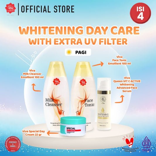 [PROMO] Paket Whitening VIT C ACTIVE Daycare with NIACINAMIDE & UV FILTER (isi 4 item)
