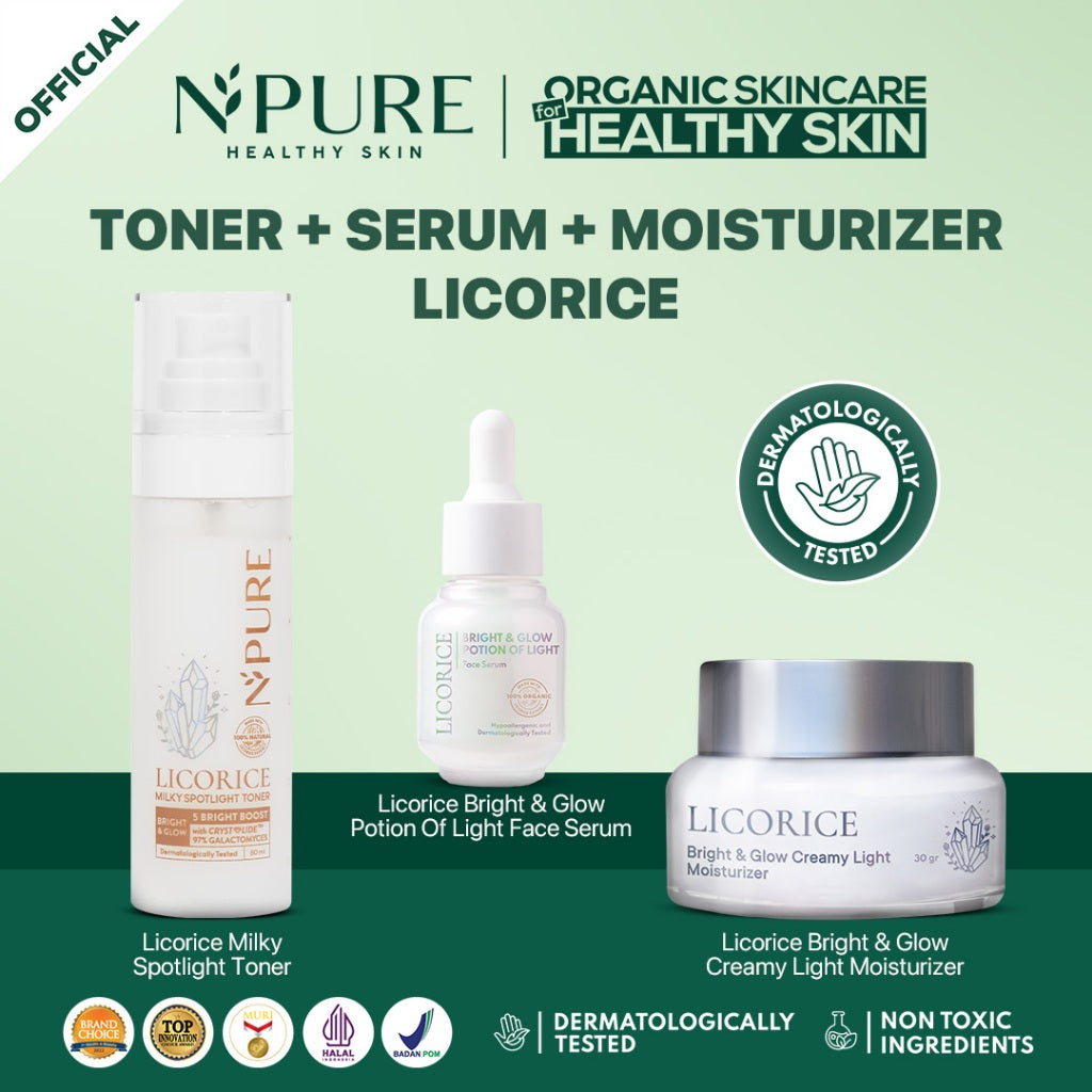 PAKET HEMAT 3PCS - NPURE BUNDLING Toner + Serum + Moisturizer / Cica Acne Care / Licorice Mencerahkan / Marigold Anti-Aging / Noni Skin Barrier - Sensitive skin / Kit Perawatan Kulit