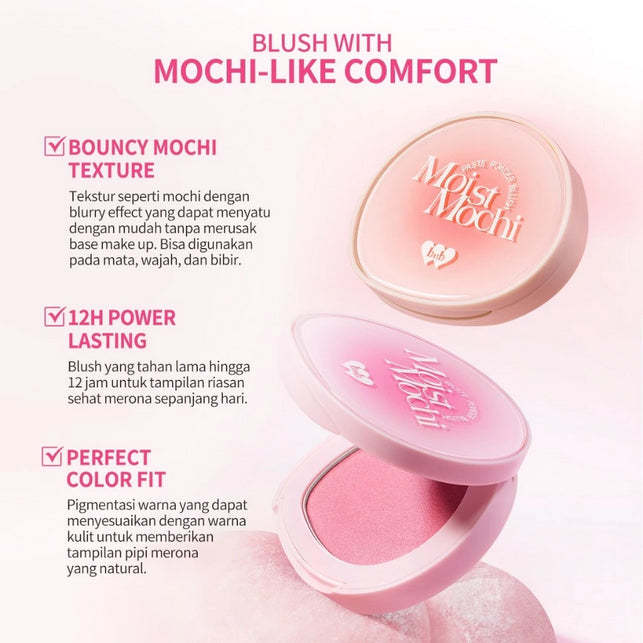 BNB barenbliss Moist Mochi Paste Powder Blush