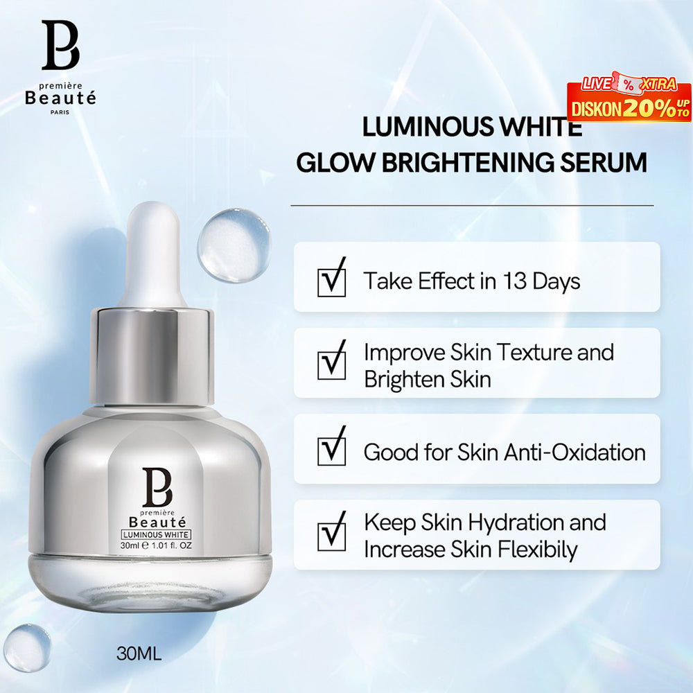 PREMIERE BEAUTE Luminous White Glow Brightening Whitening Serum 30ml Niacinamide LUMINOUS WHITE BPOM