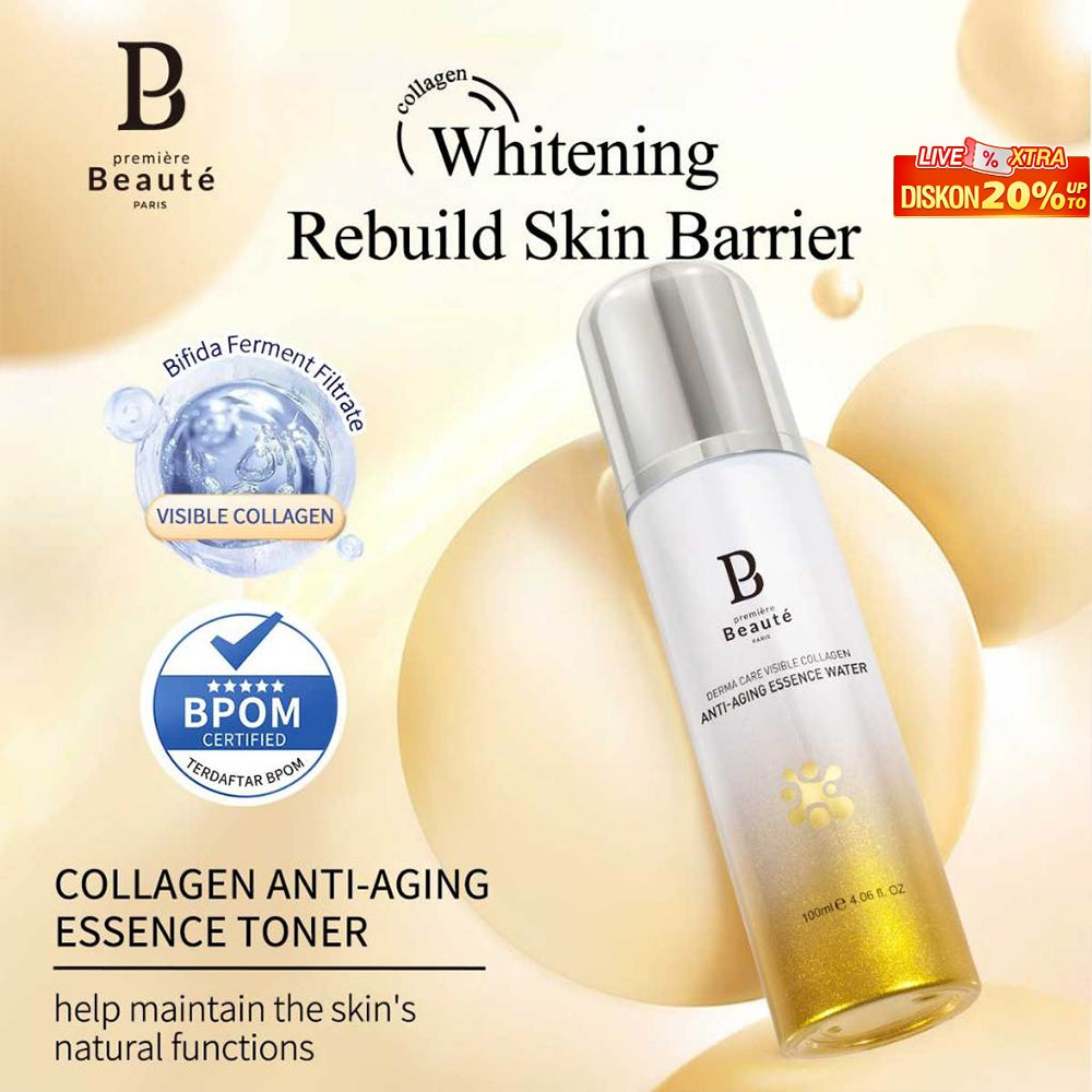 PREMIERE BEAUTE Toner Collagen DERMA CARE VISIBLE COLLAGEN ANTI-AGING ESSENCE Repair Toner 100ML Rebuild Whitening memberikan hasil yang sangat efektif melembabkan[BPOM]