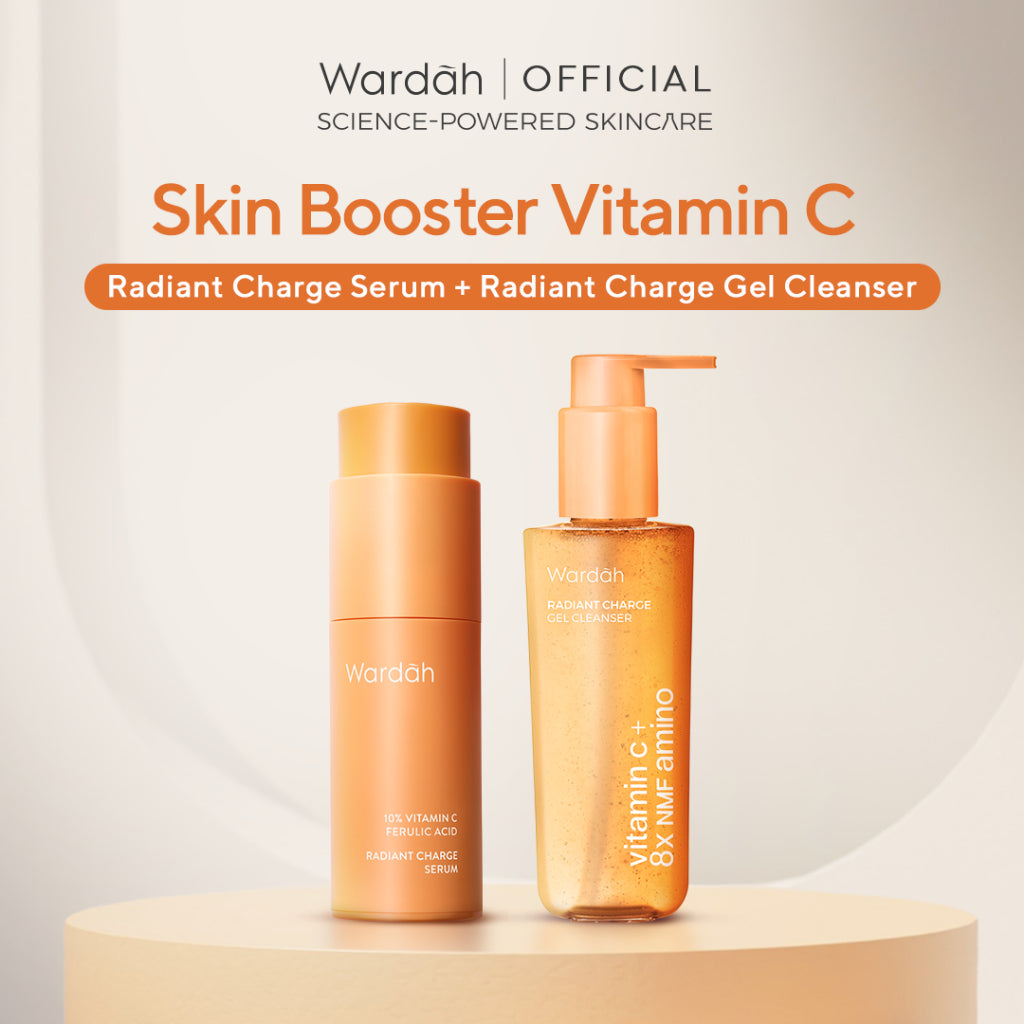 WARDAH 10% Vitamin C + Ferulic Acid Radiant Charge Serum 20 ml - Brightening Serum yang Menghilangkan dan Mencegah Noda Hitam Tak Terlihat untuk Kulit Cerah Lebih Lama - Skincare