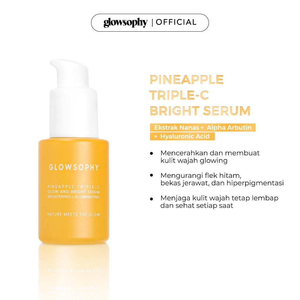 Glowsophy Bundle 2in1 Glow Skin Watermelon Brightening Moisturizer 30 ml + Pineapple Triple C Glow and Bright Serum 30 ml