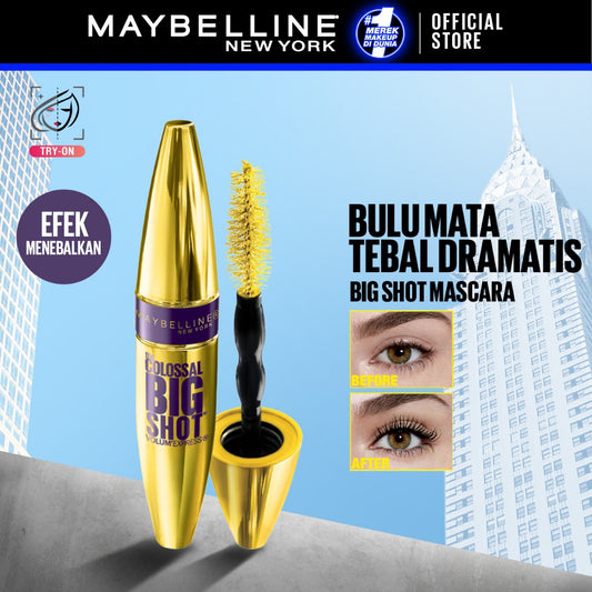 MAYBELLINE OFFICIAL Magnum Big Shot Mascara Make Up - 8.9gr (Mascara Untuk Bulu Mata Tebal Dramatis Dalam Satu Kali Pulas)