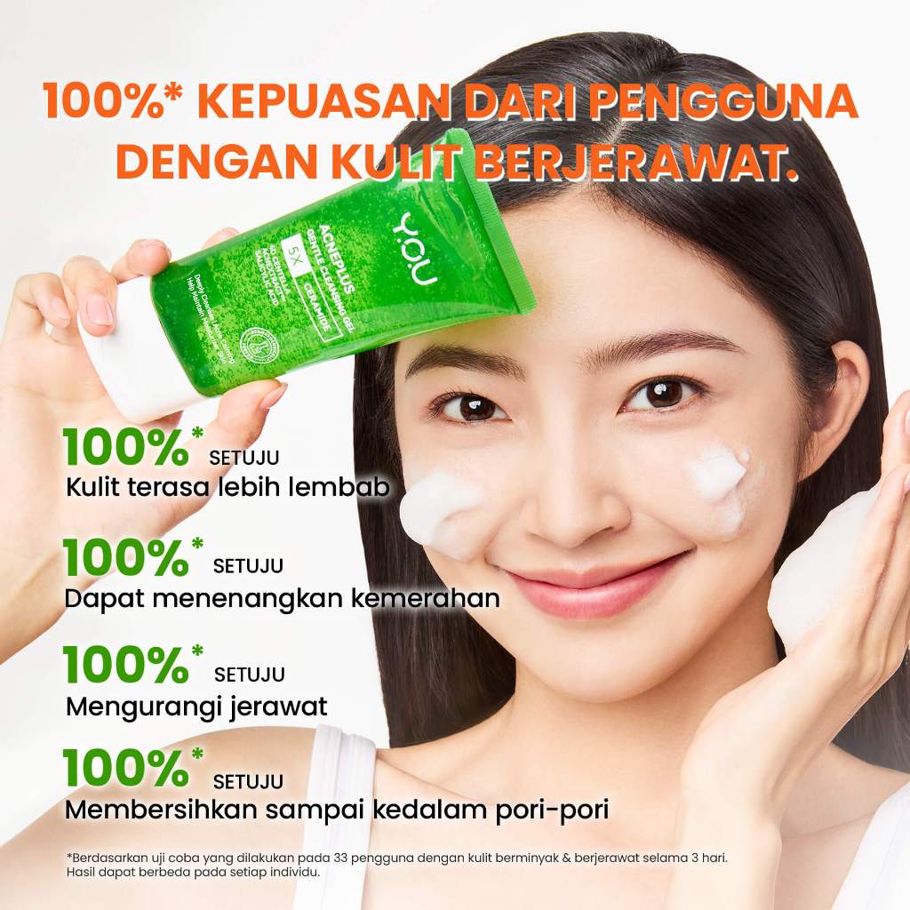 YOU AcnePlus Gentle Gel Cleanser Sabun Cuci Muka Jerawat Kulit Berminyak Berjerawat Salicylic Acid Face Wash