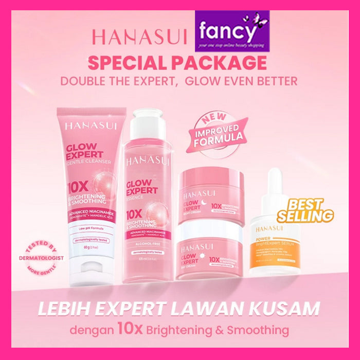 Hanasui PAKET 5 PCS Paket Double Expert Glow Better Set 5 PCS with Power Bright Expert Serum | Real 10% Advance Nianicinamide