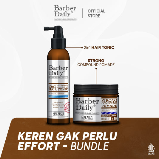 BUNDLE - Barber Daily Pomade Strong Compound 120gr & Hair Tonic 140ml