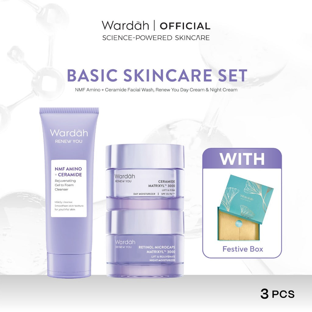 Wardah [2 pcs] Paket Renew You Lift Firm Day Moisturizer + Rejuvenate Night Moisturizer 30 gr - Mencerahkan Wajah, Lightening, Niacinamide, Facial, Ceramide - Skincare