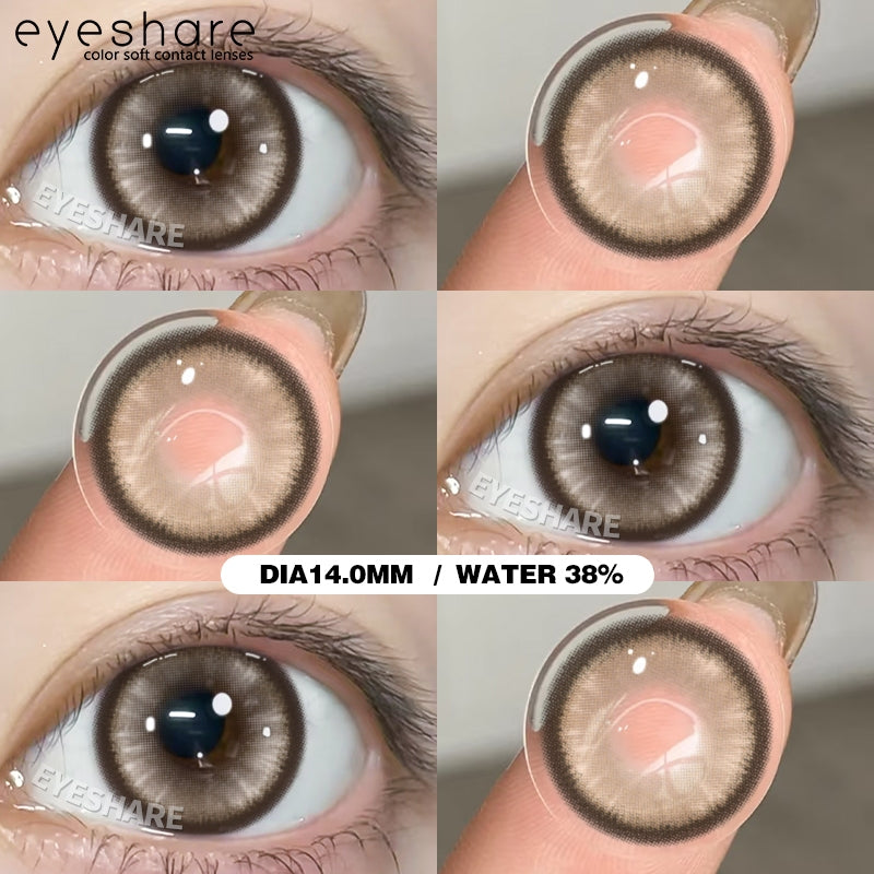 Eyeshare Softlens Wusu Black Brown Warna 14.2MM Lensa Kontak Natural Softlen