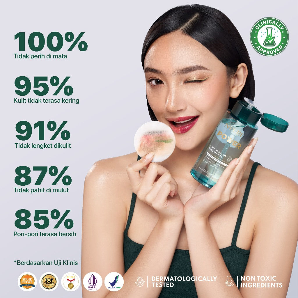 Exclusive Creator - NPURE ACNE POWER CLEAR MICELLAR WATER 100ml / Micellar No Alcohol / SLS Free 100ml