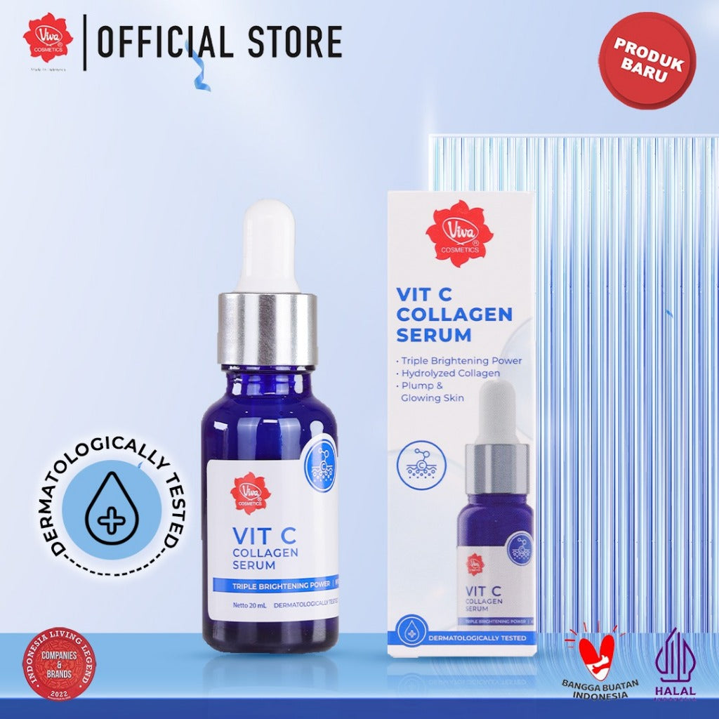 Viva Vitamin C Collagen Serum with Triple Brightening Power, 2% Vitamin C, 2% Niacinamide, & Sodium Hyaluronate - 20ml