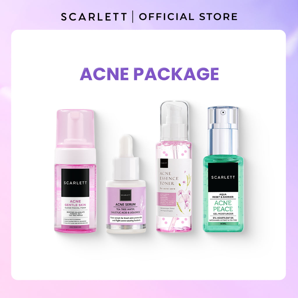 Scarlett Facecare Series PAKET untuk Membantu Mencerahkan Wajah , Menghilangkan Jerawat, Mencegah Penuaan ( Brightly Series/Acne Series/ Age Delay Series ) Paket Lengkap untuk Mencerahkan Wajah | Mencegah Jerawat Penghilang Jerawat | Anti Aging