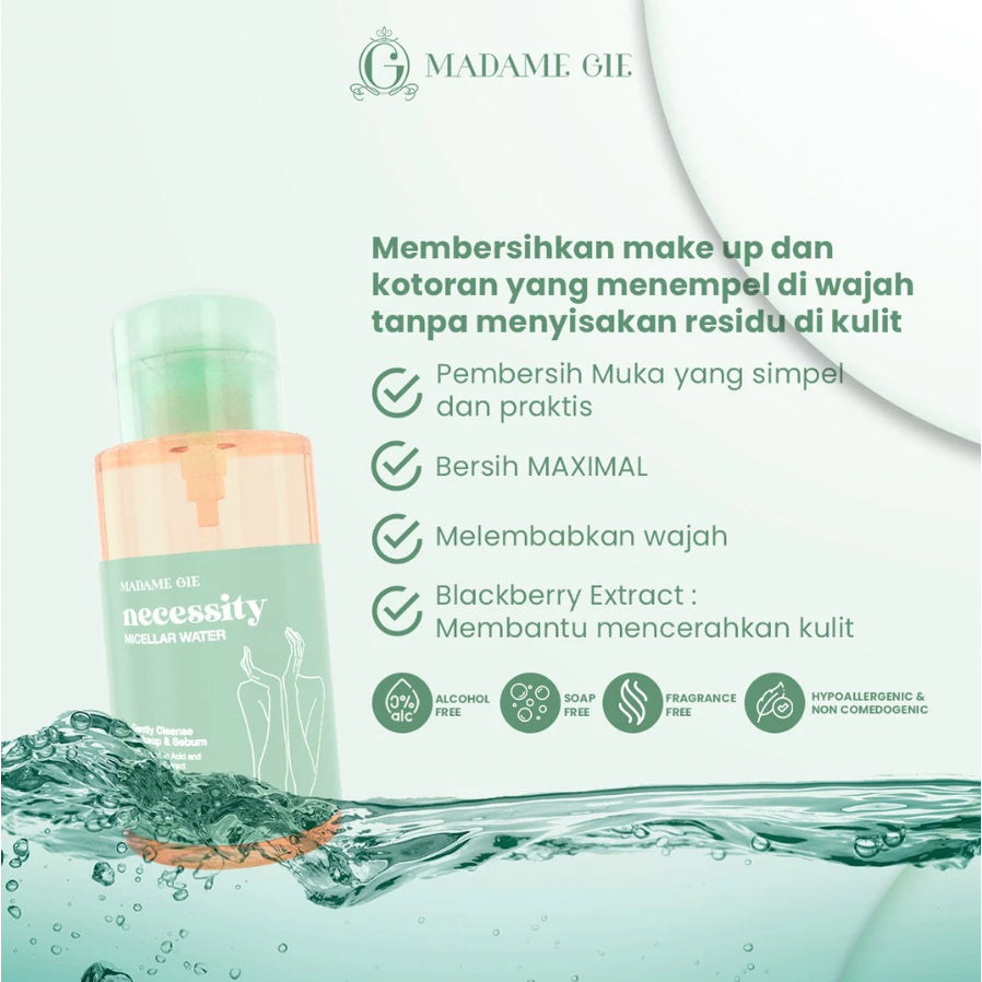[FLASH SALE] Madame Gie Necessity Micellar Water 01 300ml - Make Up Remover Cleansing Water for All Skin Type
