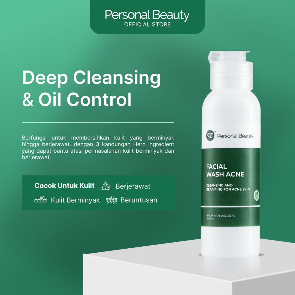 Personal Beauty Facial Wash Acne with Tea Tree Oil Cleaning & Repairing For Acne Skin
