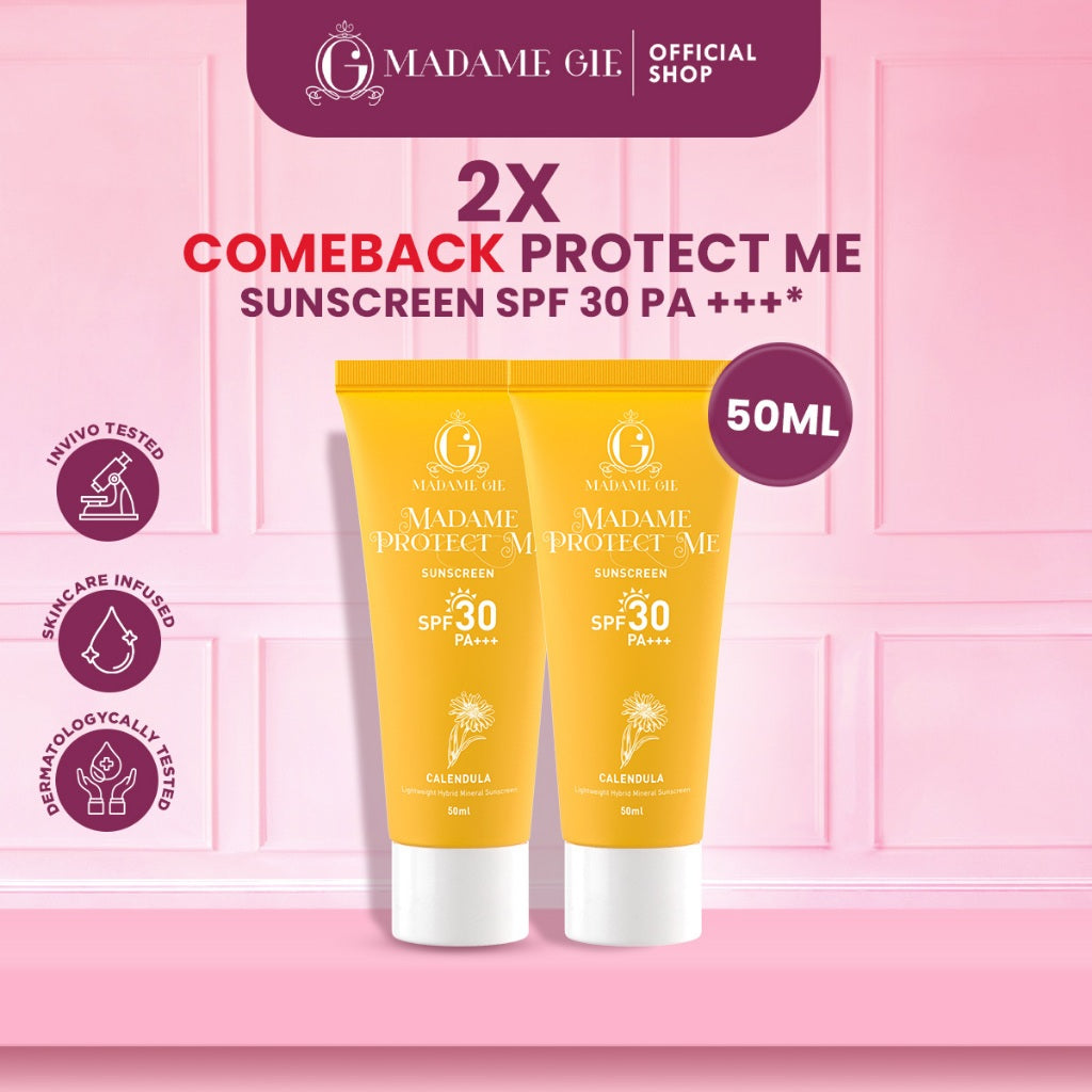 [GRATIS MICELLAR WATER] [COMING BACK] 2X Madame Gie Madame Protect Me Sunscreen SPF 30 PA +++ 50ml With Calendula - Skincare Sunblock