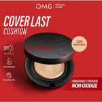 OMG Oh My Glam Coverlast Cushion 15g | Cushion Foundation Concealer Skin Tint Make Up High Coverage Dewy Finish