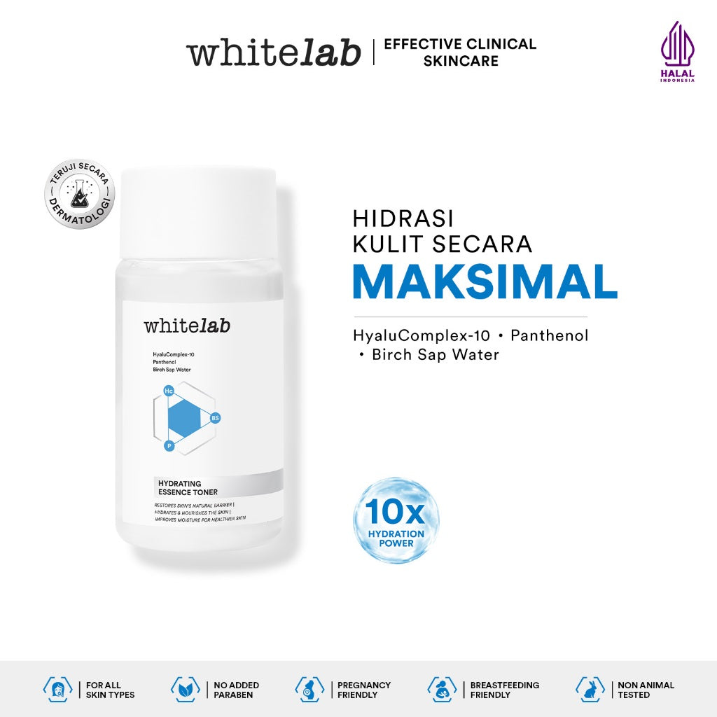 [BUY 1 GET 1] Whitelab Hydrating Essence Toner - Toner untuk Kulit Terhidrasi, Lembap, Kenyal dengan Hyaluronic & Panthenol [BPOM]