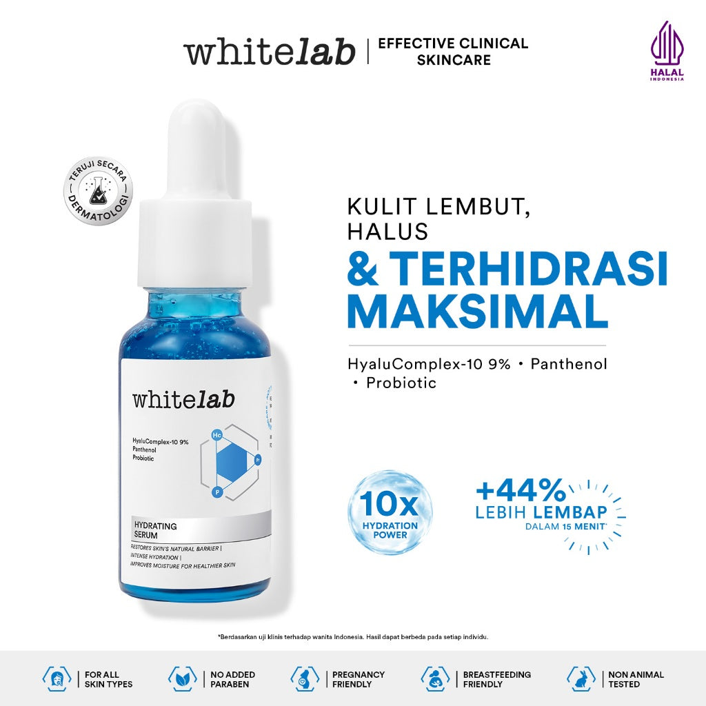 [BUY 1 GET 1] Whitelab Hydrating Serum - Serum Kulit Kering Perkuat Hidrasi untuk Kulit Lembap, Halus & Kenyal dengan Hyaluronic, Panthenol & Probiotic [BPOM]