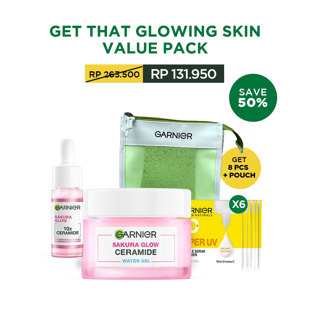 GARNIER 2pcs 3pcs Paket Skincare Set | Micellar Water Serum Wajah Moisturizer Gel Super UV Sunscreen SPF