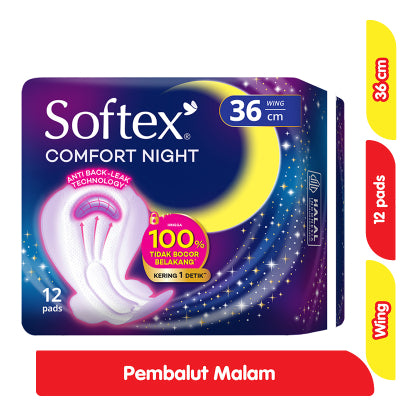Softex Comfort Night Pembalut Wanita Wing Malam 36 cm 12 pcs