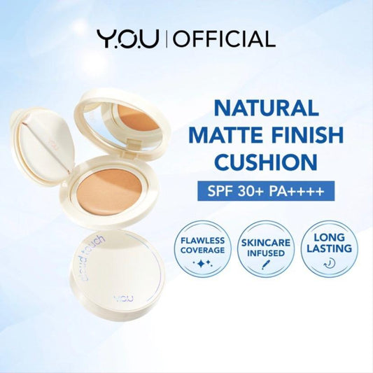 YOU Cloud Touch Dreamy-fit Lasting Mesh Cushion Cushion Foundation Natural Matte Finish Tahan Lama 24 Bedak Wajah SPF Kosmetik