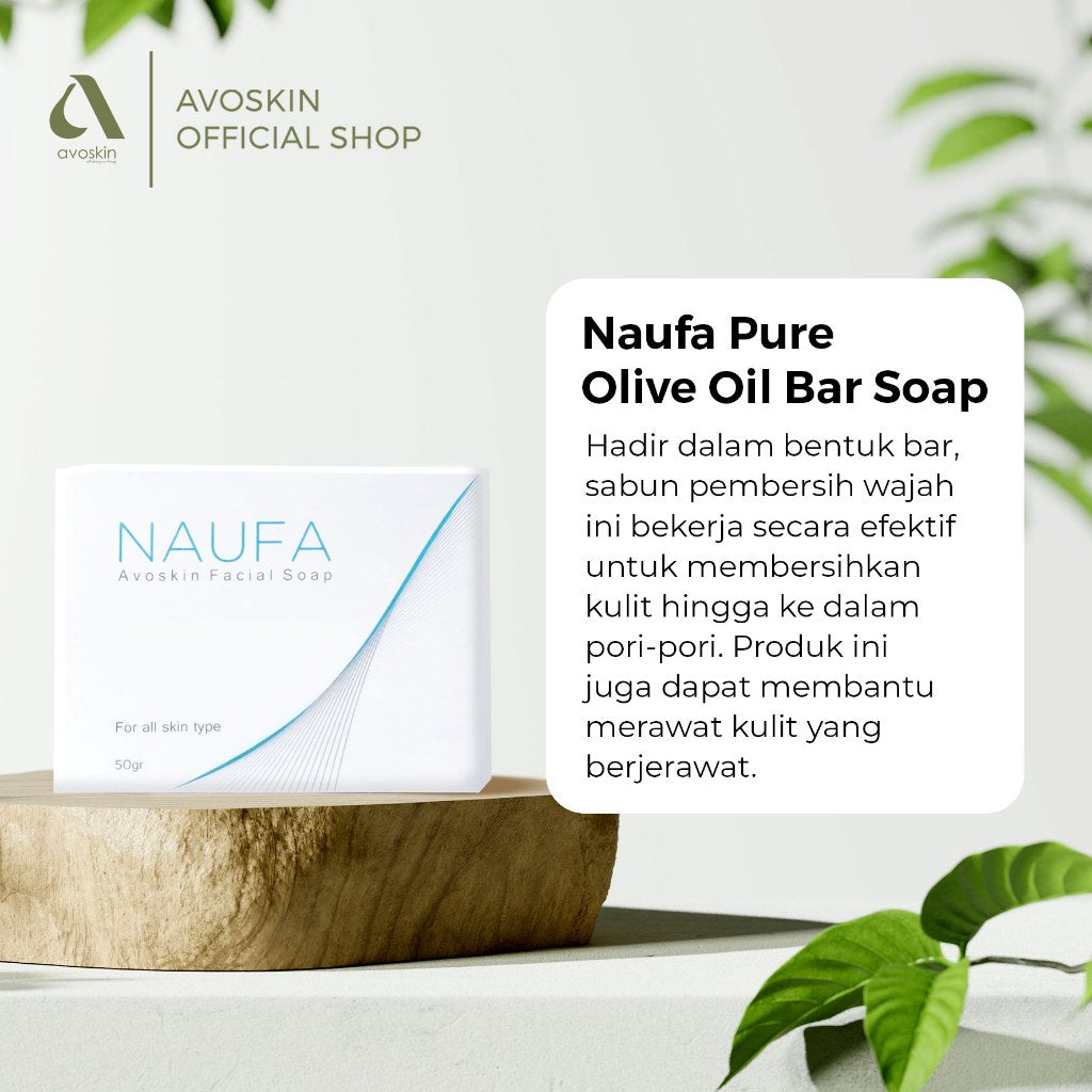 Bar Soap Avoskin Naufa Pure Olive Oil 50gr-Sabun Kulit Berminyak