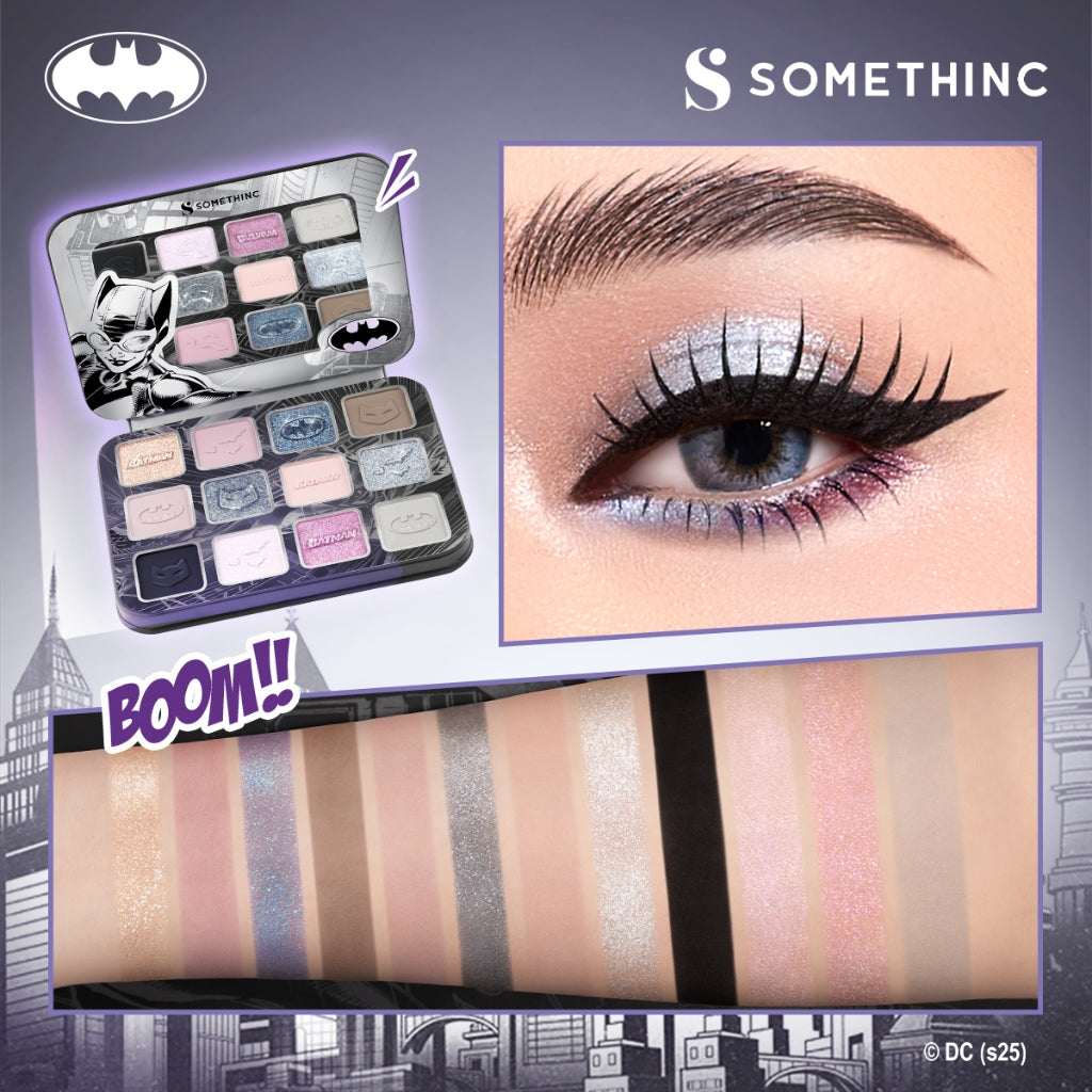 SOMETHINC Batman Series - Ceraplump Tinted Lip Balm, Low pH Gentle Jelly Cleanser, Tipsy Lashlift Mascara, Holyshield! Sunscreen Gel, Forever Stay Eyeliner, Clay Glowgasm Highlighter, Clay Sculptor Bronzer, Midnight Eyeshadow Palette)